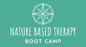 Nature Based Therapy bootcamp logo; A course for nature based therapists